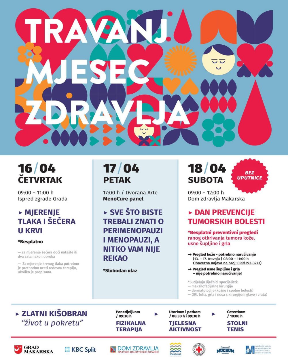 Sutra besplatno mjerenje tlaka i šećera ispred zgrade Grada