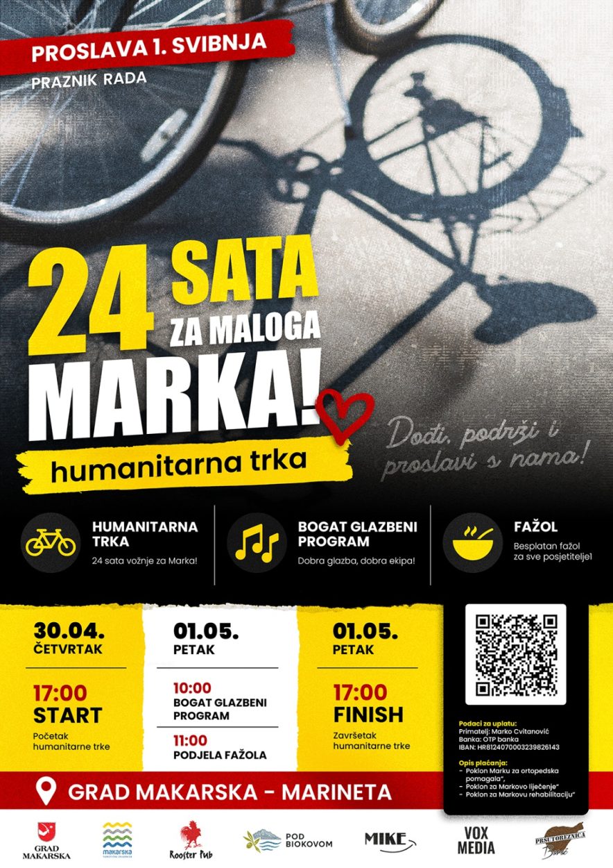 24 sata za malog Marka i koncert Adija Šoše, Makarska spaja humanitarnu akciju i Praznik rada