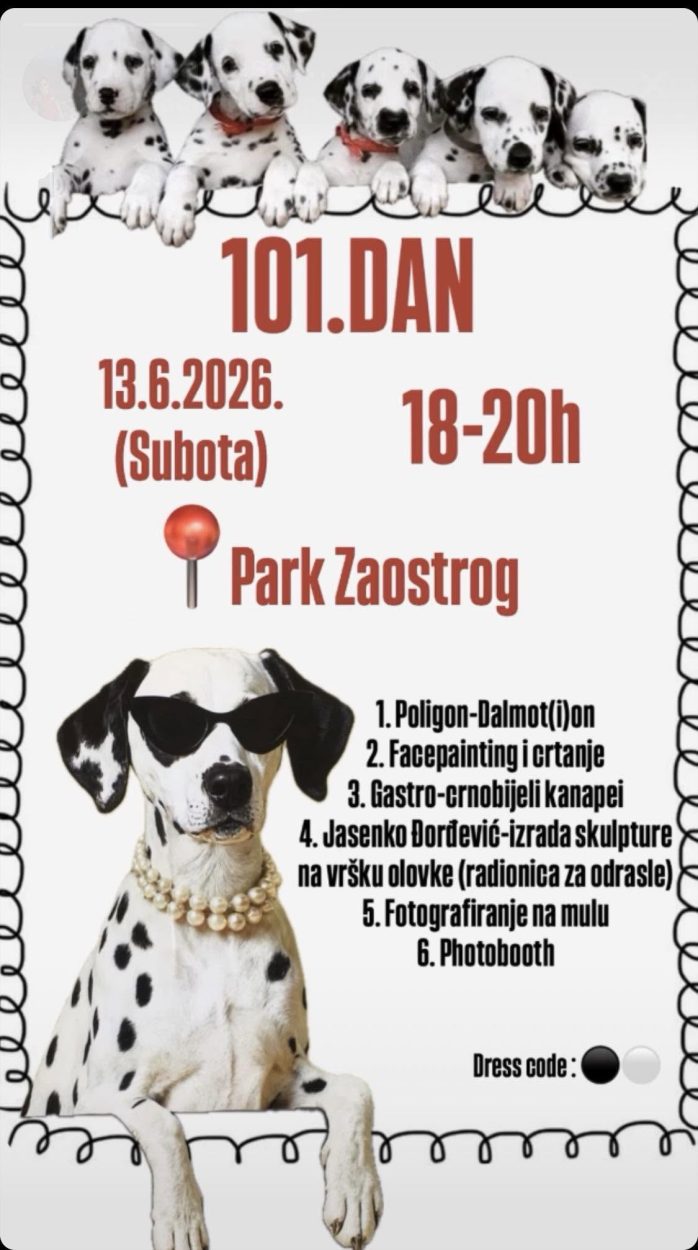 SUBOTA, 13. LIPNJA OD 18:00 Zaostrog organizira crno-bijelo druženje povodom 101. dana
