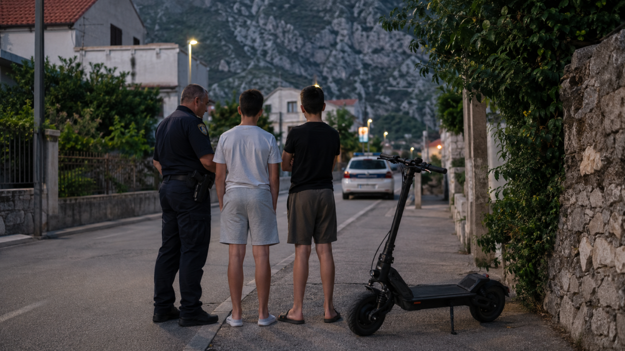 Vozili se udvoje na prejakom romobilu: Policija pozvala roditelje i oduzela vozilo