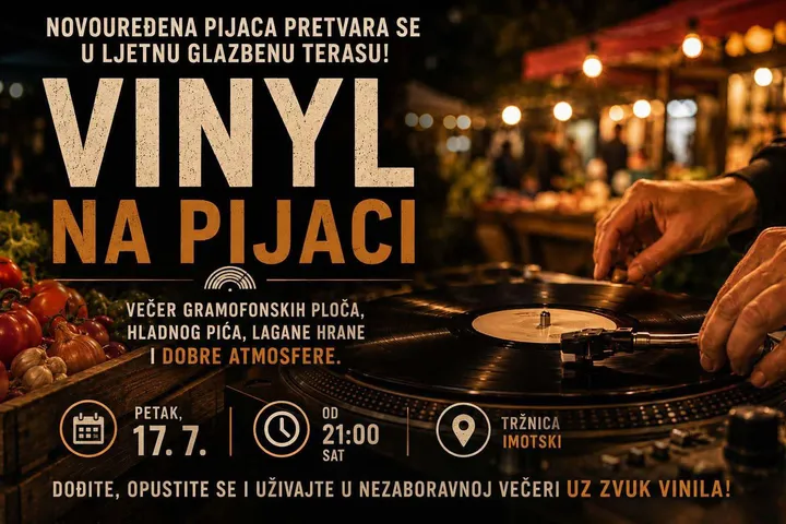Vinyl na pijaci donosi večer gramofonskih ploča, hrane i pića u Imotskom