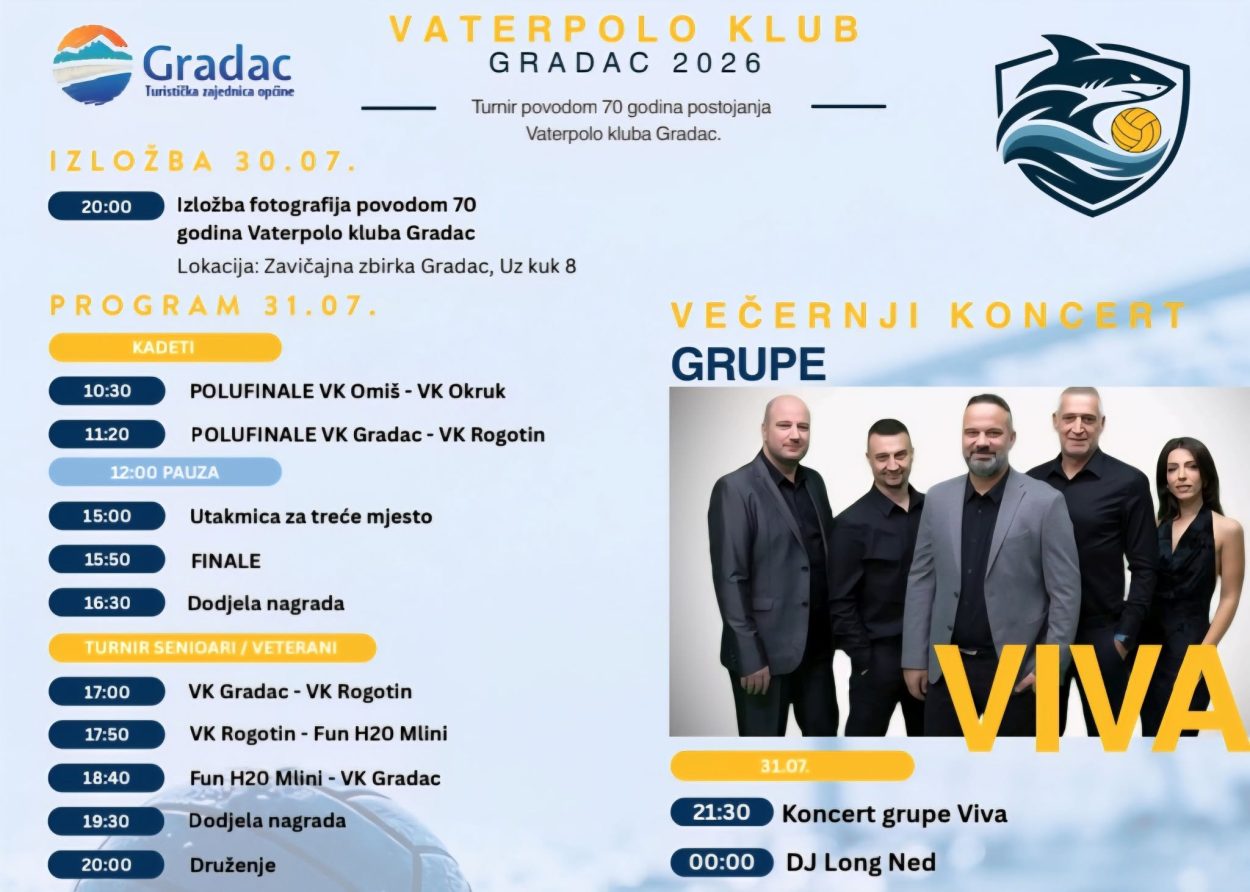 Koncert grupe Viva, Gradac – 31. srpnja u 21:30 h