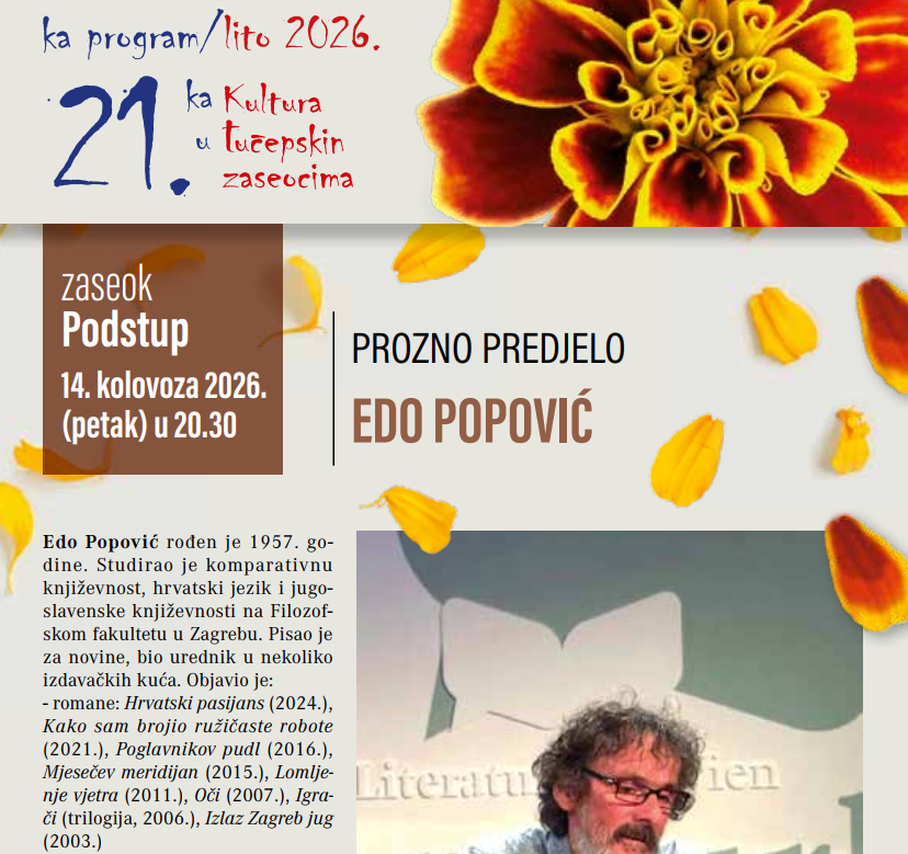Završnica 21. Ka Kulture večeras u Podstupu uz Edu Popovića i predstavu „Ja, glumica“