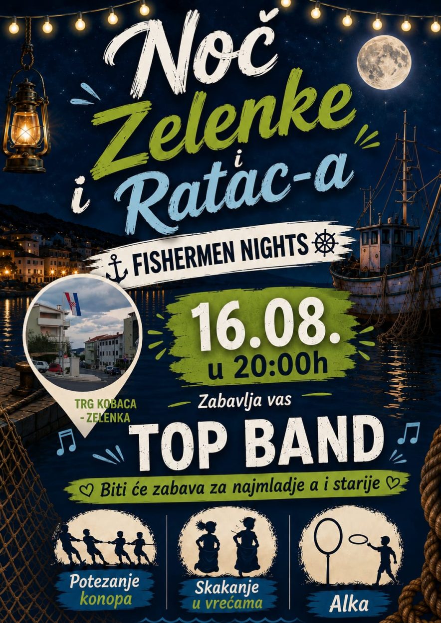 Noć Zelenke u nedjelju na Trgu Kobaca: Fešta uz Top Band i stare kvartovske igre
