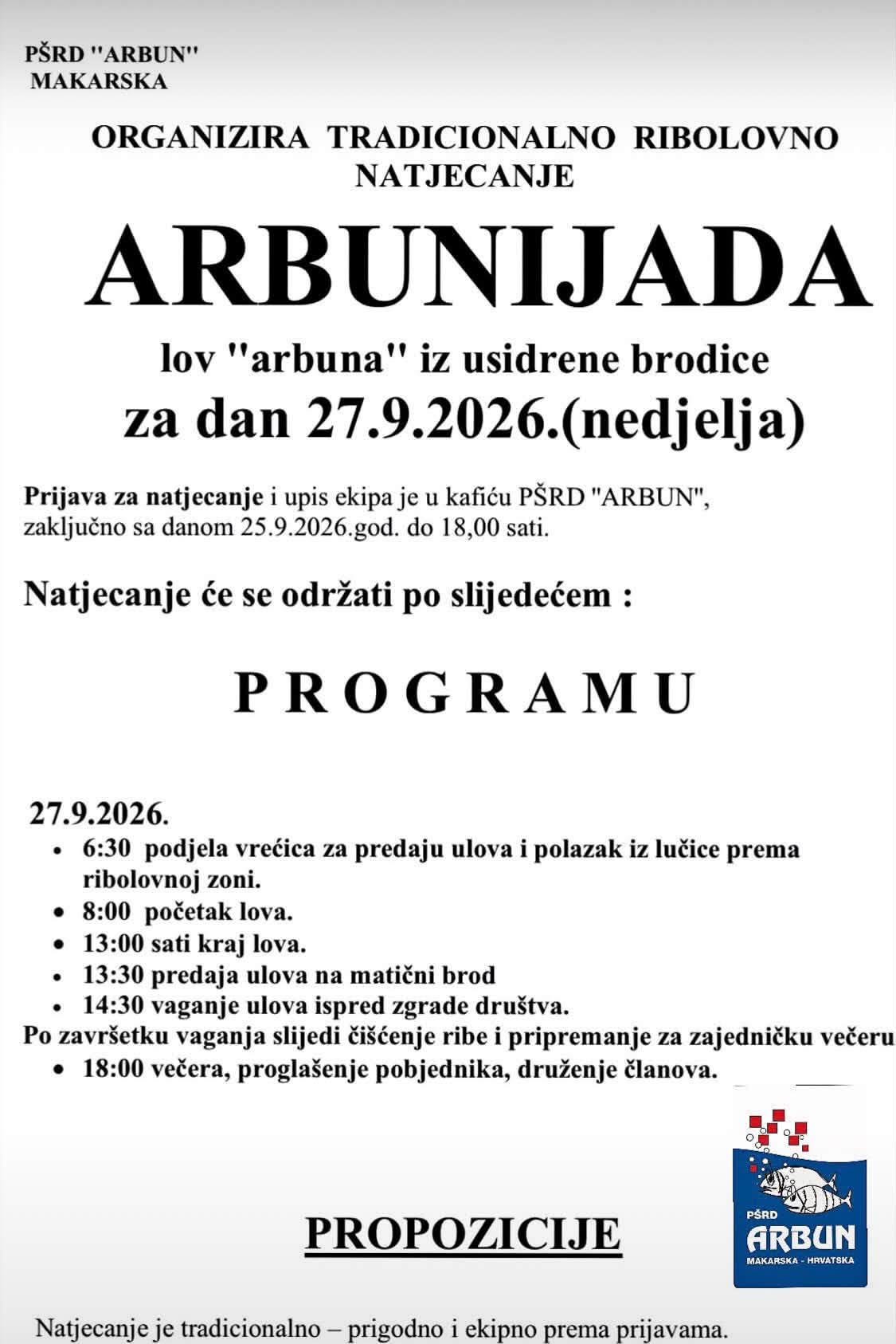 Arbunijada, Makarska – 27. rujna u 6:30