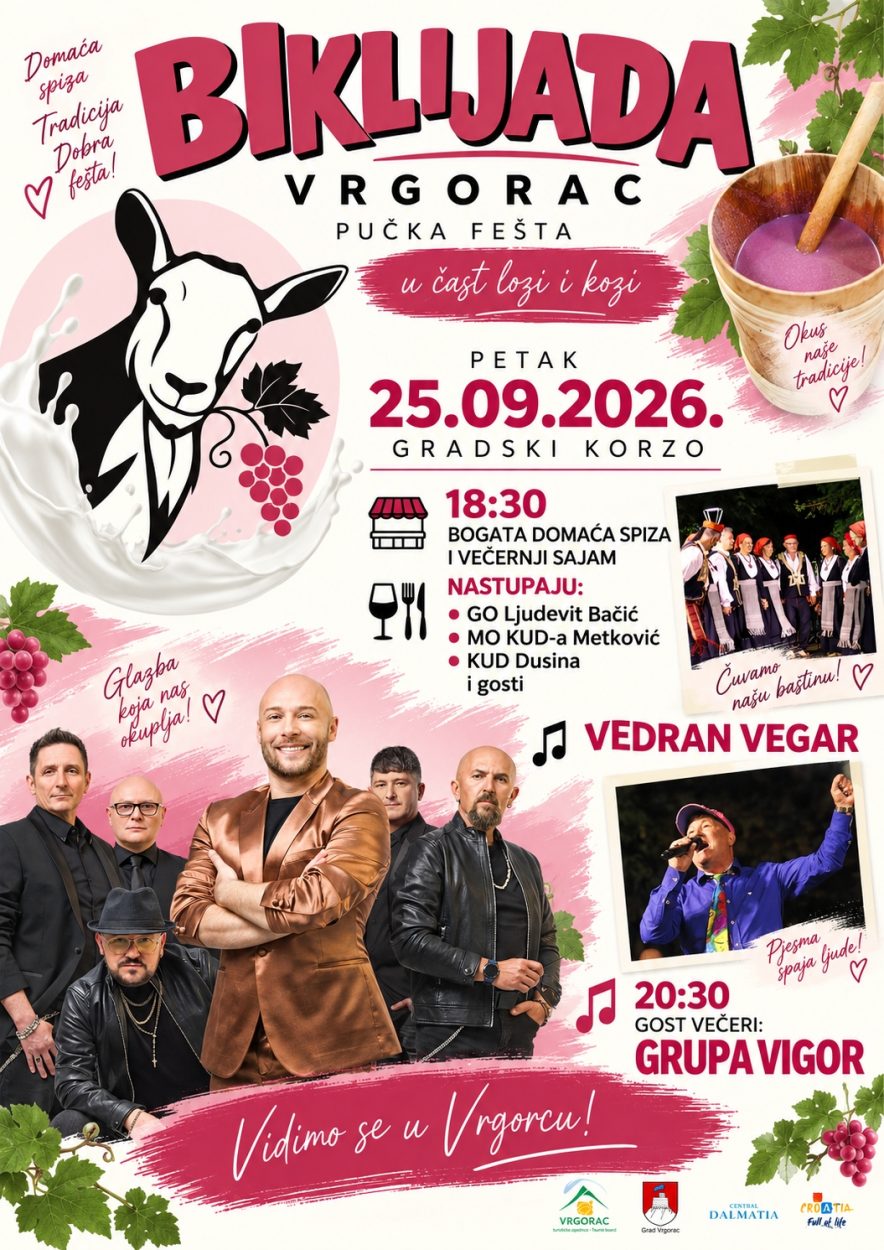 Sutra u Vrgorcu 26. Biklijada: Fešta u čast lozi i kozi