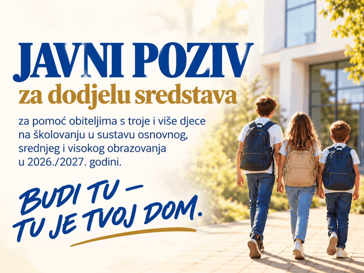 Županija pomaže obiteljima s troje i više djece na školovanju: Prijave otvorene do 16. studenoga